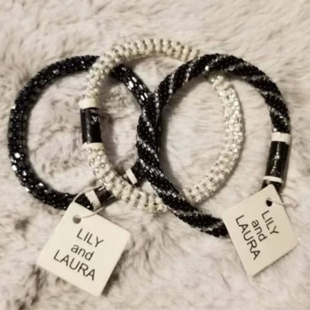 Lily and Laura Glass Bead Bracelets Handcafted in Nepal